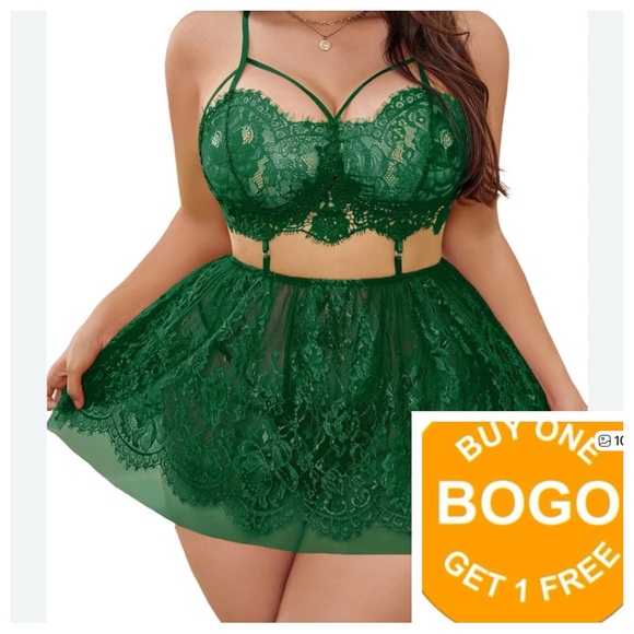 Avid Love Other - Avidlove Green Chemise See Through Lace Size XXL
